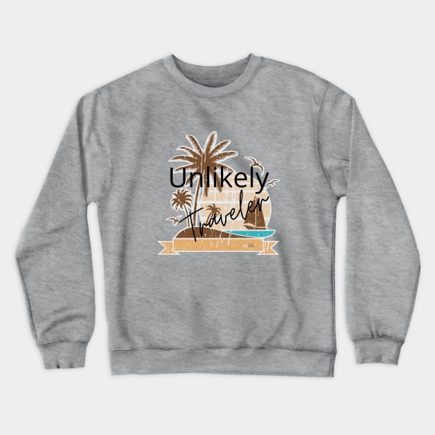 Unlikely Traveler Beach Scene Crewneck Sweatshirt by unlikelylife